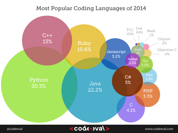 Most Popular Coding Languages of 2014