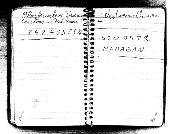Blackwater's number in Zacarias Moussaoui's notebook