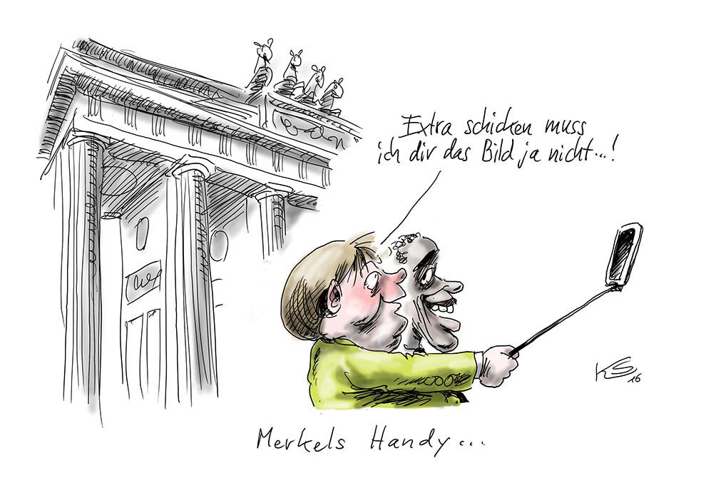 Selfie mit Merkels Handy
