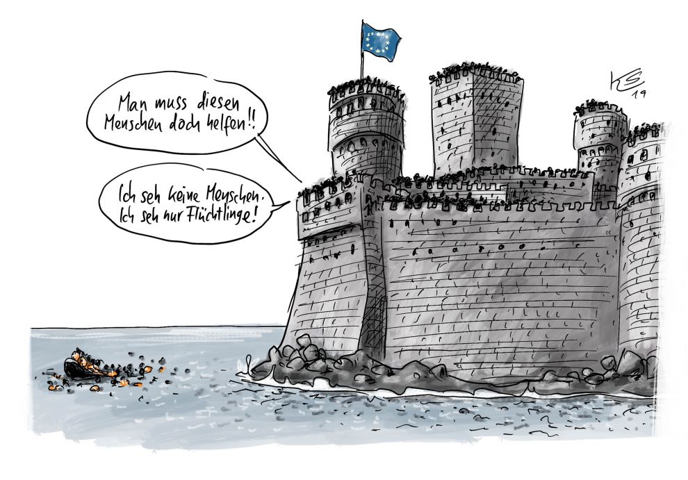 Keine Menschen, nur Flüchtlinge auf den Wassern vor der EU