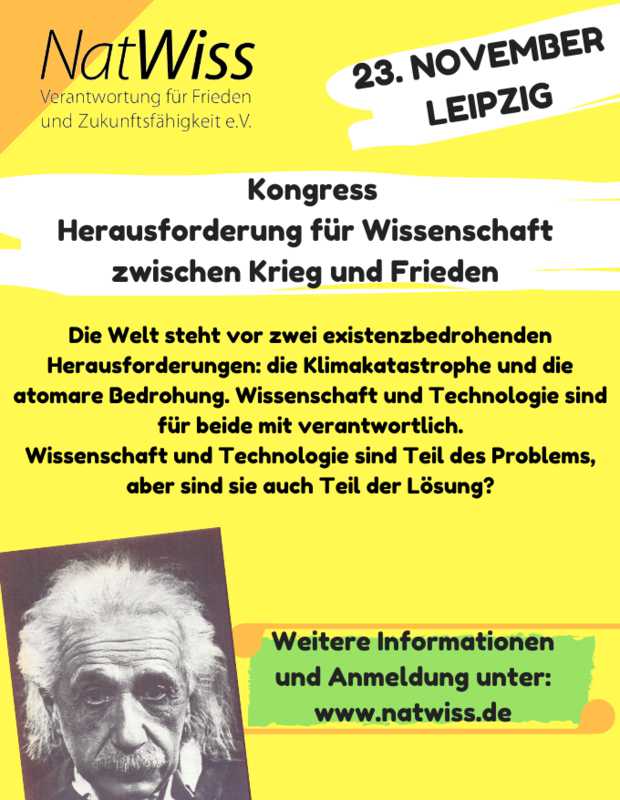 Konkress Herausforderung für Wissenschaft zwischen Krieg und Frieden 23. November in Leipzig