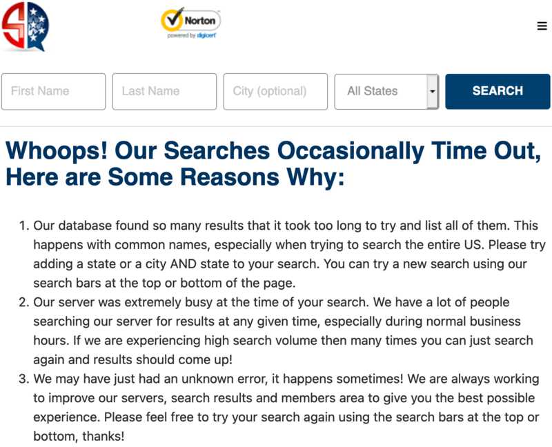 Whoops! Our Searches Occasionally Time Out