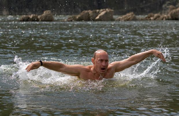 Tatsächlich Putin im Fluss