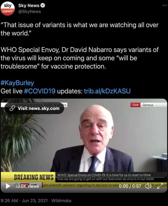 WHO Special Envoy, Dr David Nabarro