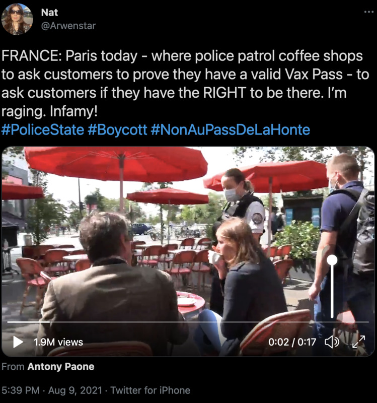 Faschismus in Frankreich: Personenkontrolle, ob die Erlaubnis zum Besuch eines Cafés mitgeführt wird