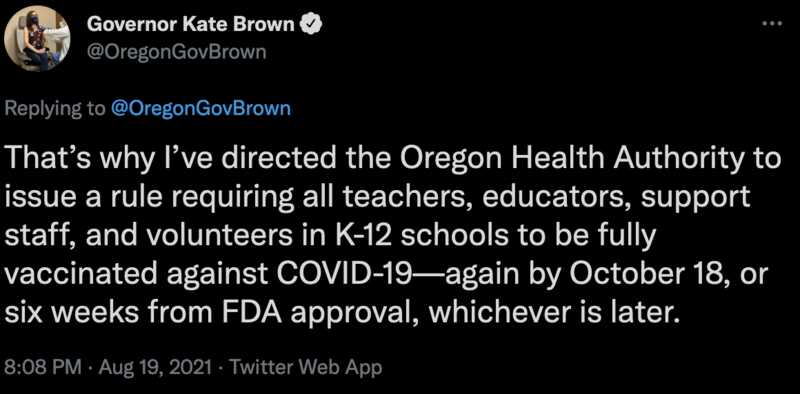 Impfpflicht in Oregon