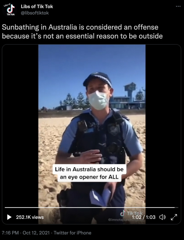 In Australien zählt das Sonnenbaden nun als Straftat