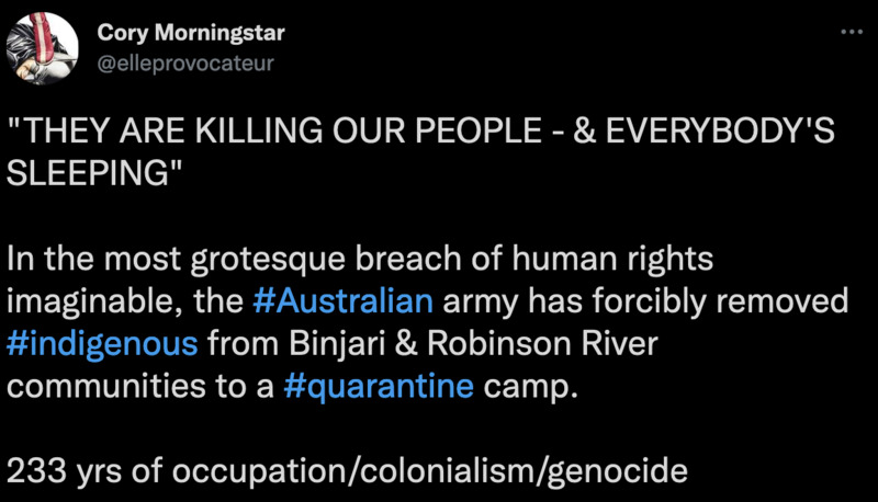 Die australische Regierung beginnt damit, die indigene Bevölkerung ins Konzentrationslager zu stecken