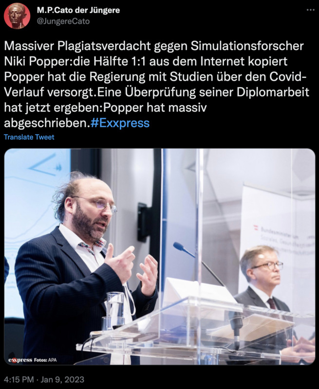 Der Covid-“Simulationsforscher” der österreichischen Regierung ist ein Betrüger