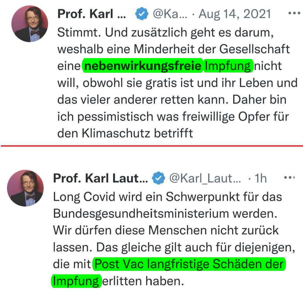 Karl Lauterbach mit sich selbst im Vergleich