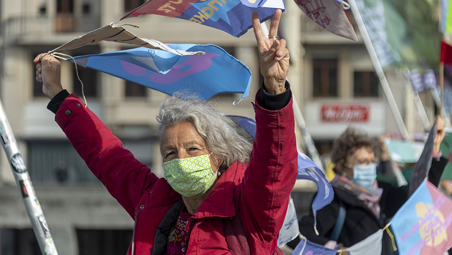 Climate seniors at a demonstration in Basel, 2020. (Image: Keystone)