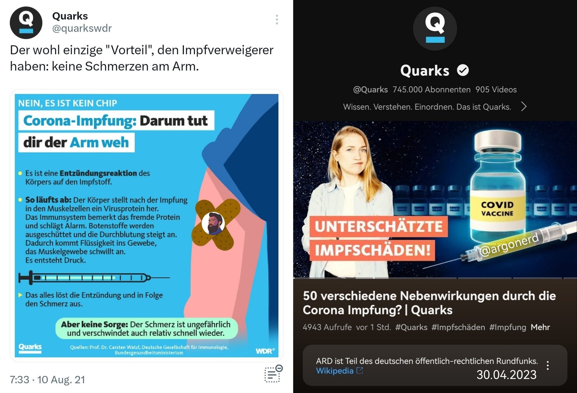Quarks vs. Quarks