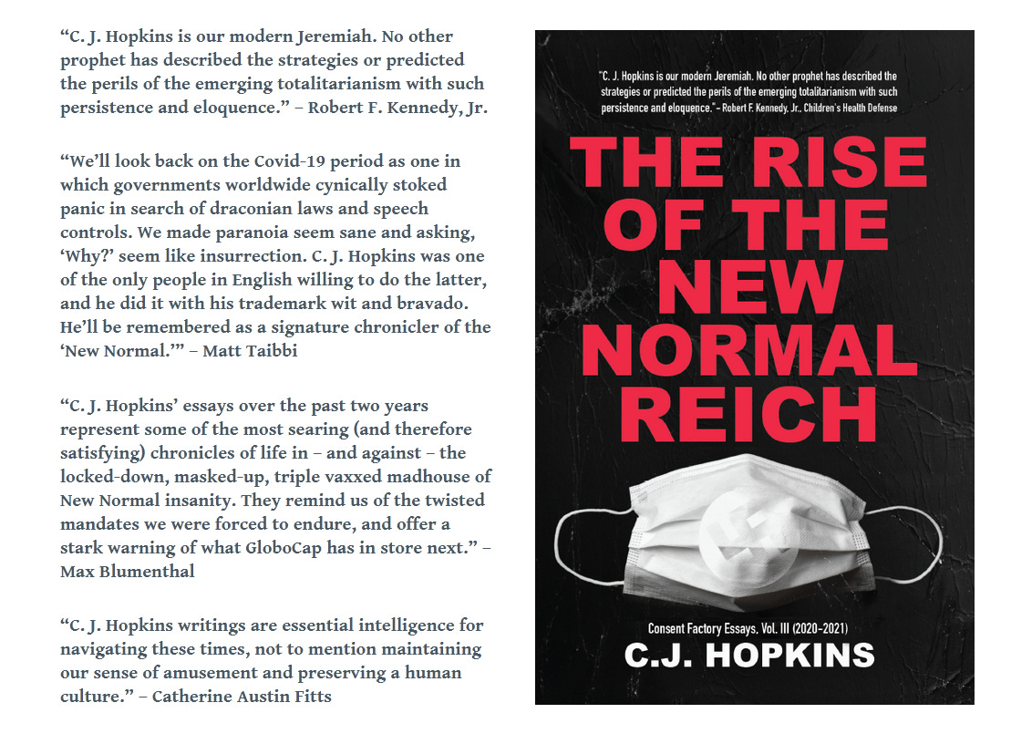 Die Berliner Staatsanwaltschaft ermittelt nun gegen den Satiriker CJ Hopkins, weil er das Cover seines neuen Buches getweetet hat
