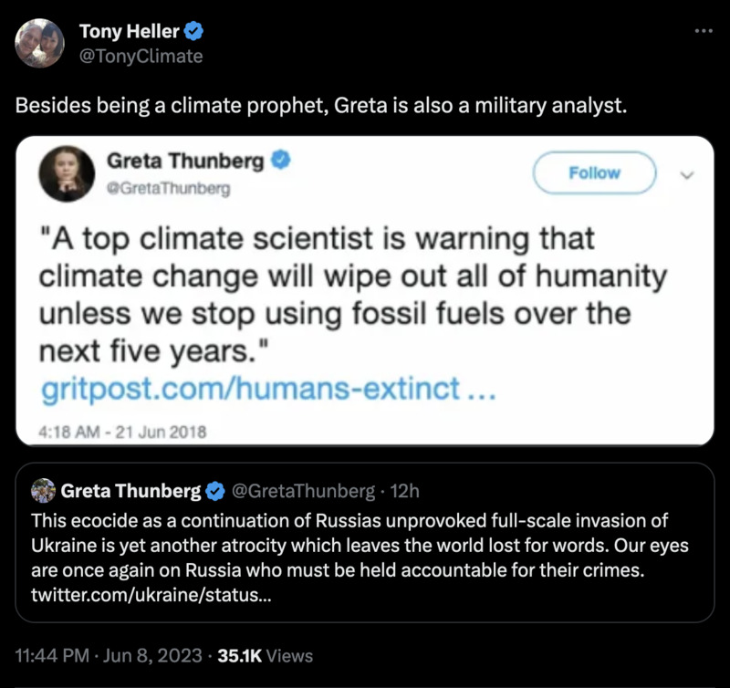 Greta Thunberg ist jetzt Militäranalytikerin