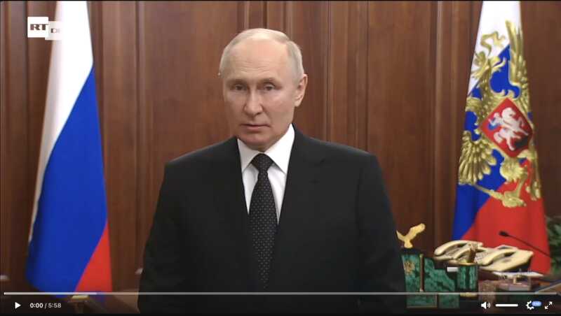 LIVE: Putin hält Rede an die Nation zum Fall Prigoschin