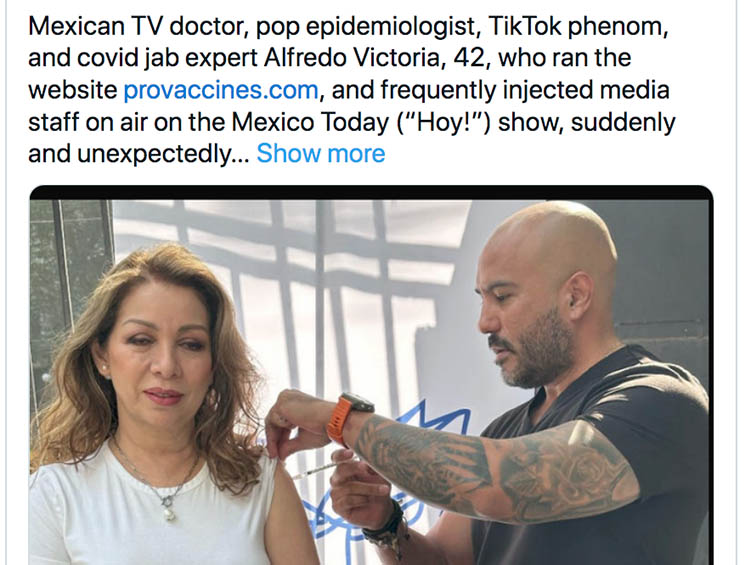 Dieser Show-Impfarzt, ein Star des mexikanischen Fernsehens, ist plötzlich und unerwartet an Myokarditis gestorben
