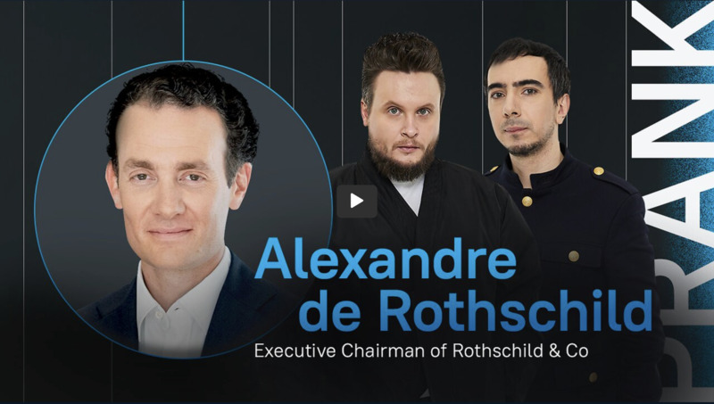 Alexandre de Rothschild im Gespräch mit “Selensky”, dargestellt von Vovan und Lexus
