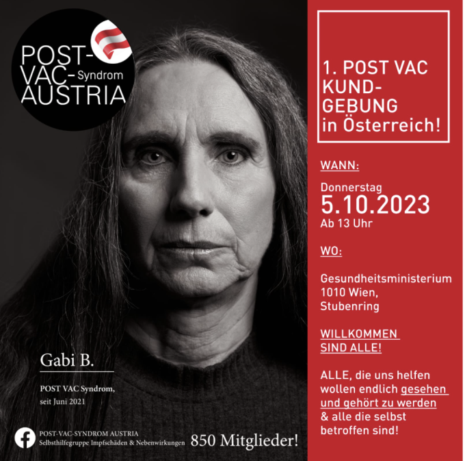 POST-VAC-SYNDROM: Demo der Impfgeschädigten am 5. Oktober in Wien