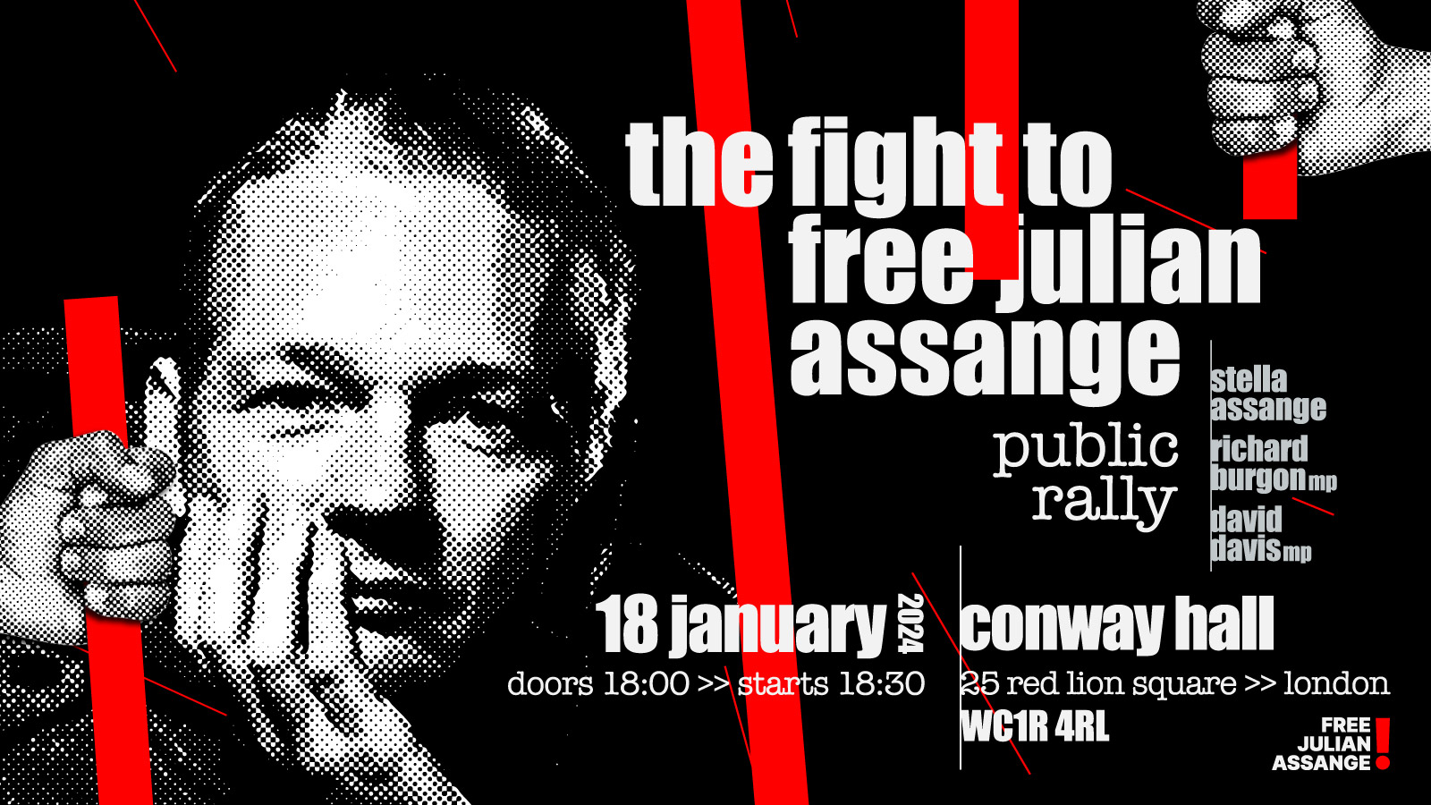 Demo am 18.01.2024 in London für die Freilassung von Julian Assange