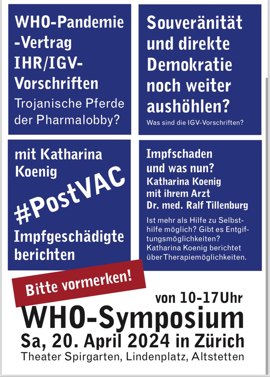 WHO-Symposium am 20.04.2024 in Zürich