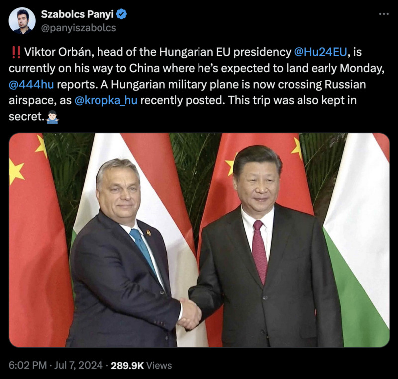 Jetzt ist Orban auf dem Weg nach China
