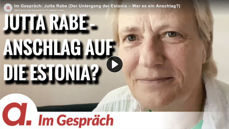 Im Gespräch: Jutta Rabe (Der Untergang der Estonia – War es ein Anschlag?)