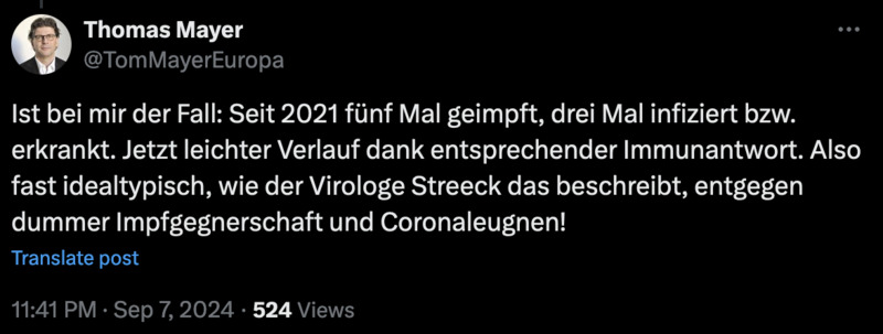 Er wird es wohl nie merken