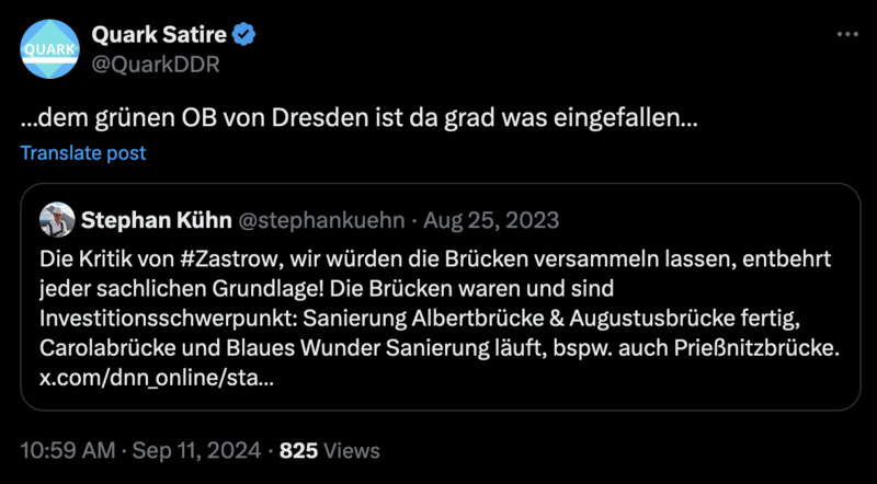 Dem grünen OB von Dresden ist da grad was eingefallen…