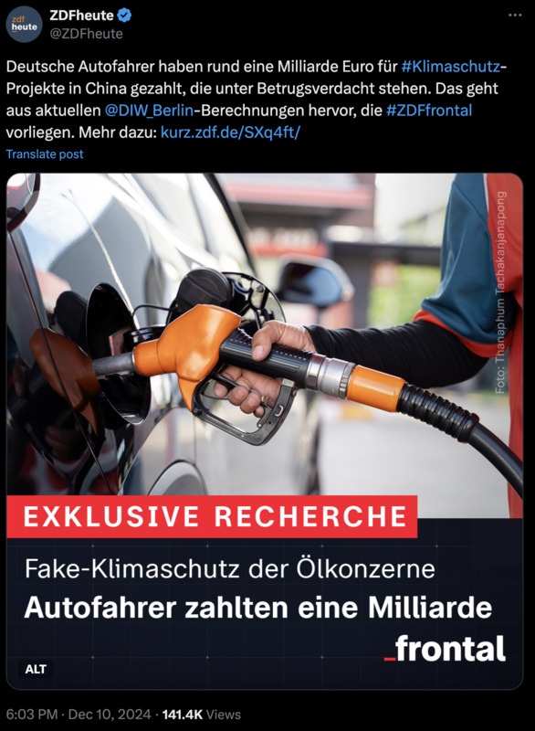 Ist ja nicht so, dass das ZDF auf “X” gar nicht mehr über die Grünen berichten würde