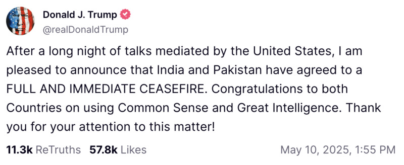 Sollte das zutreffen, hat der US-Präsident sein erstes friedliches aussenpolitisches Ziel erreicht