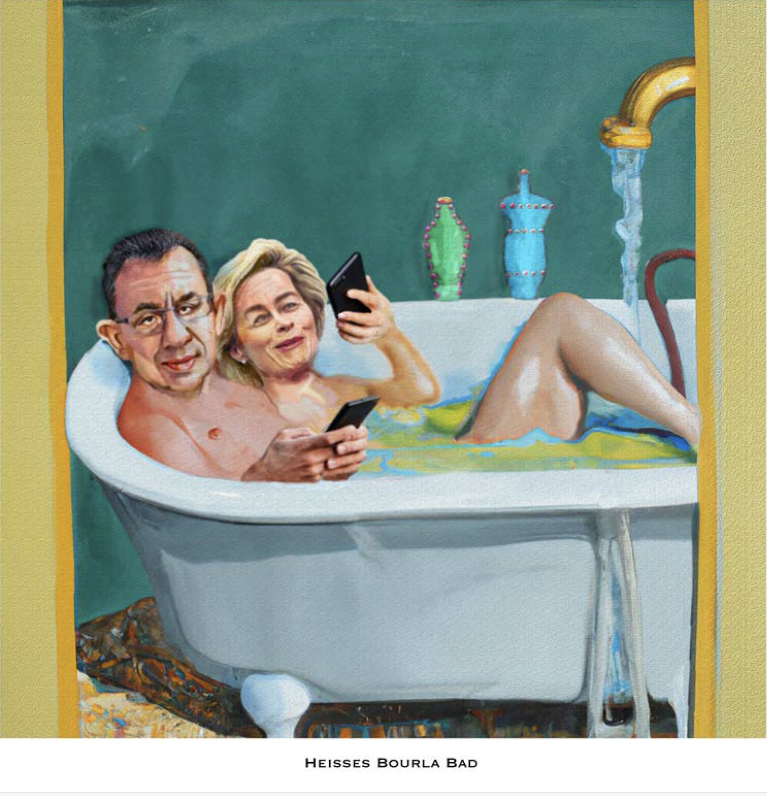 Gemälde von Rudi Hurzlmeier; drei verschiedene Kunstdrucke im PARTEI-Shop erhältlich...