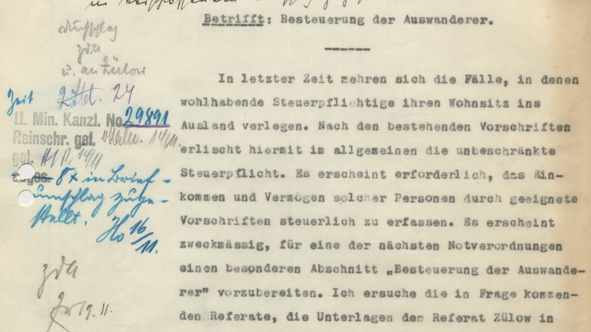 Reichsfluchtsteuer: So unselig ist die Tradition der Auswanderungsabgabe - WELT