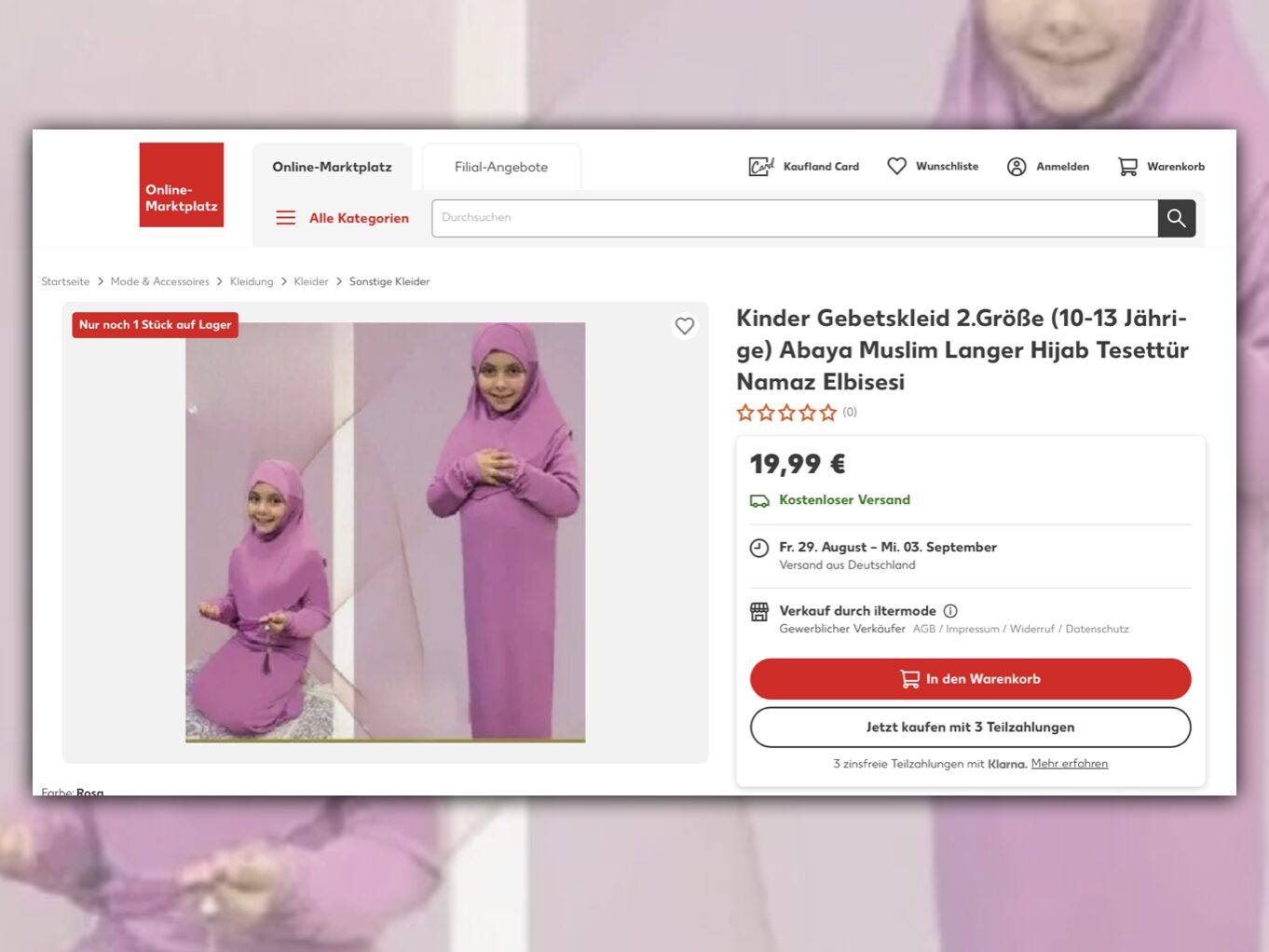 Auch Kaufland vertreibt Ganzkörperverschleierung für Kinder - Apollo News