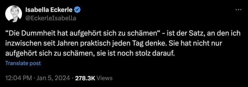 Tweets von Eckerle im Vergleich
