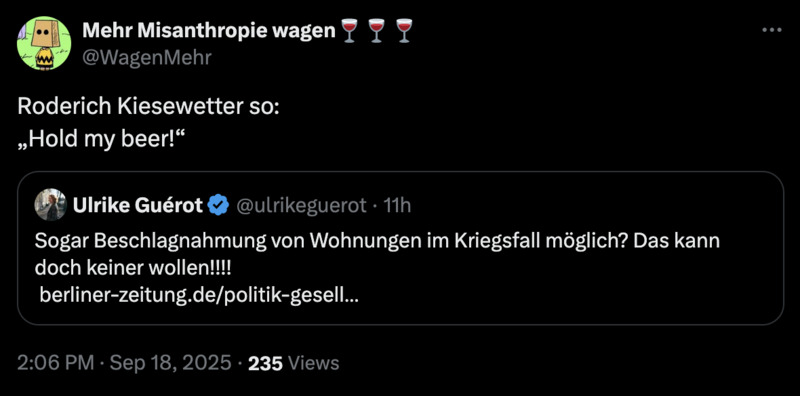 Mehr Misanthropie wagen