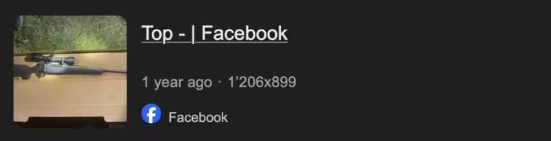 Wenn man nach dem Bild der angeblichen Waffe des Charlie Kirk-Mordes mit der Bildersuche sucht, findet man es auf Facebook seit einem Jahr