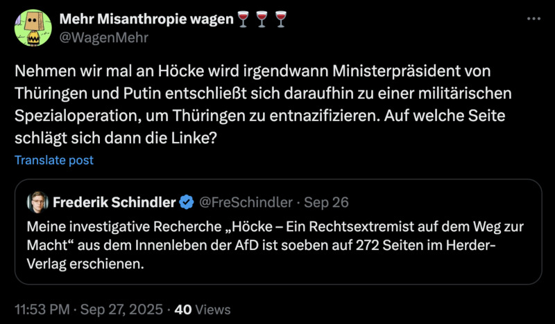 Mehr Misanthropie wagen