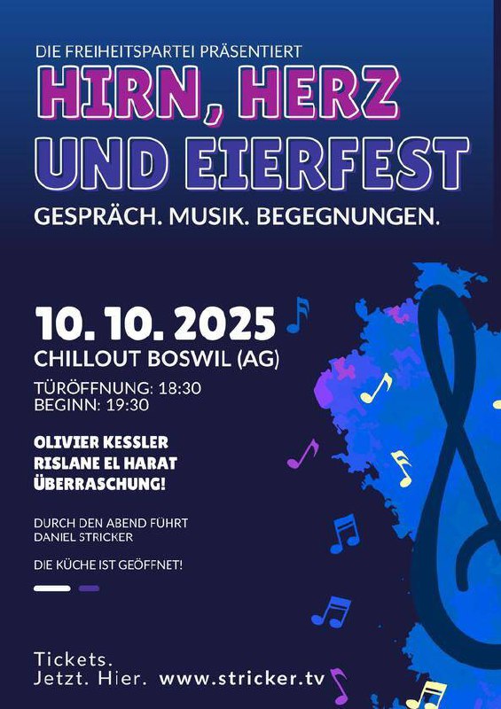 Hirn, Herz und Eierfest am 10.10.2025 18:30 in Boswil (AG)