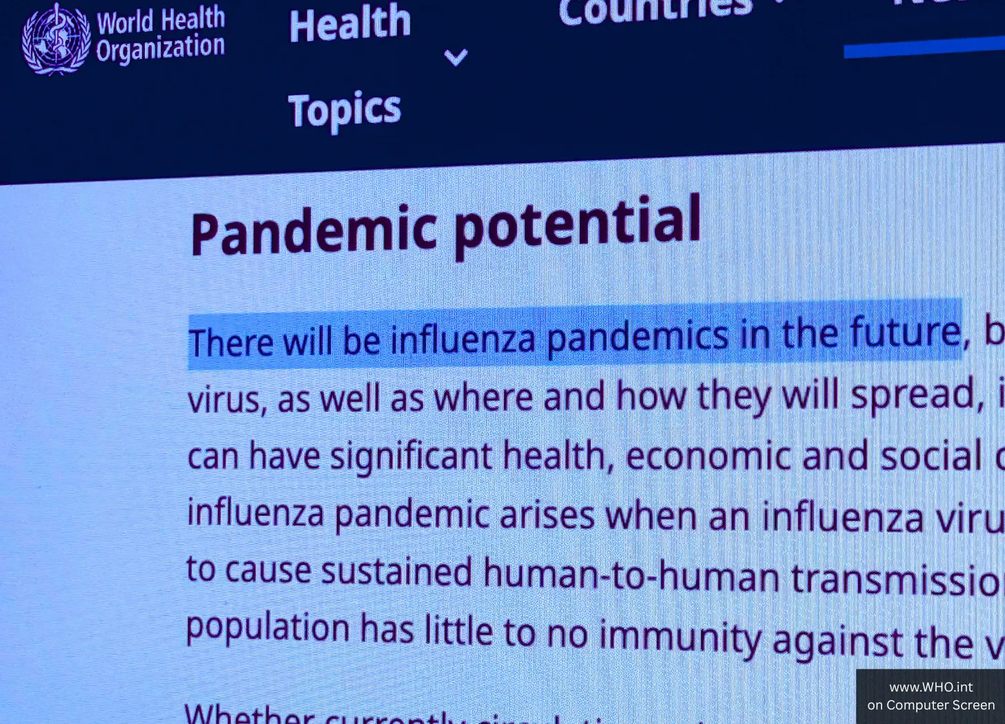 Die WHO kündigt die nächsten Pandemien an, die sie durchführt