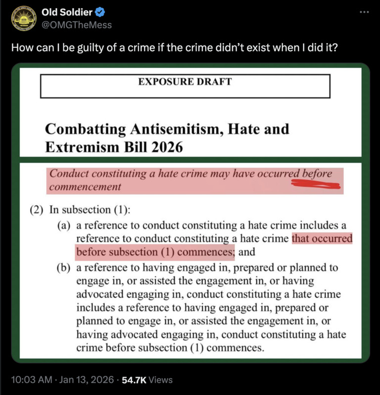 Auf der Gefängnisinsel werden jetzt auch Gedankenverbrechen verfolgt, die verübt wurden, bevor sie verboten waren