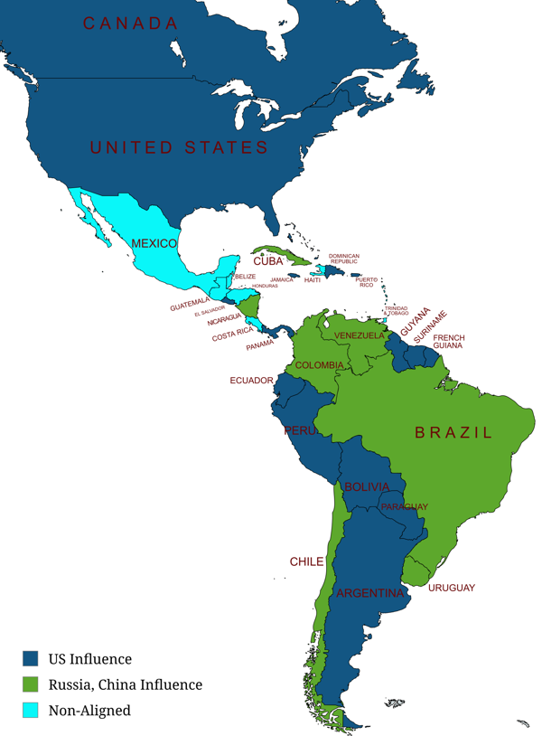 Geopolitical map of the Western Hemisphere Geopolitical map of the Western Hemisphere