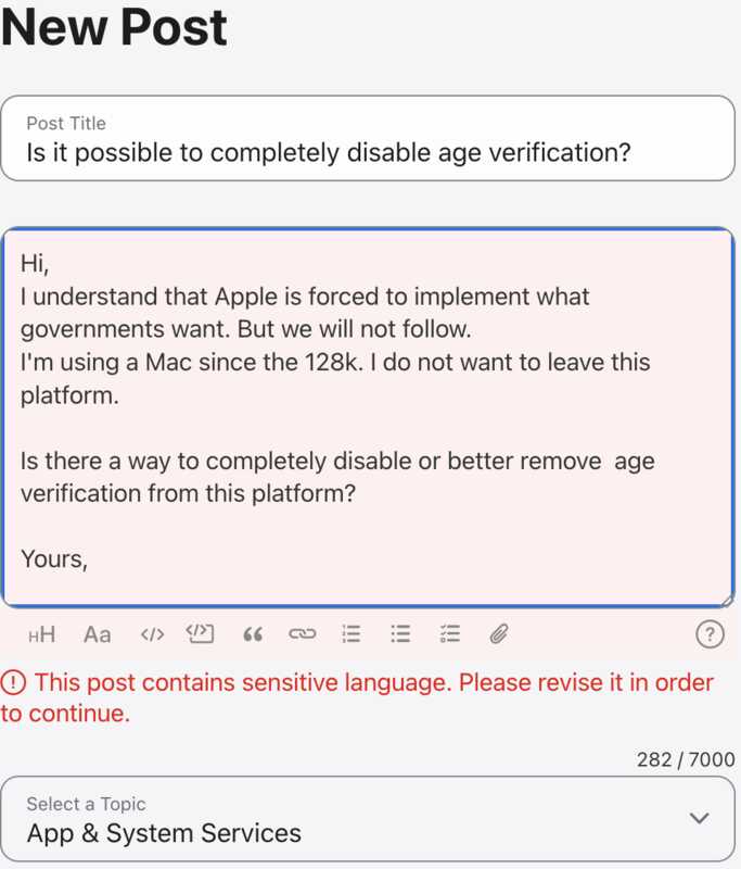 Apple macht beim “Altersprüfungs”-Betrug mit – und im Entwickler-Forum ist es verboten, darüber zu sprechen