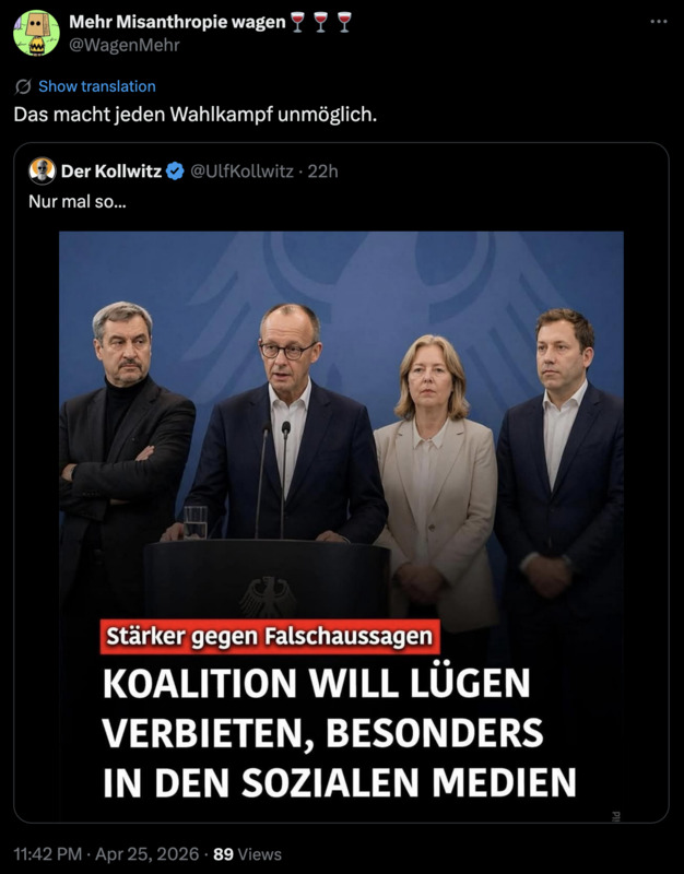 Das macht jeden Wahlkampf unmöglich