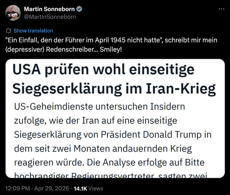 «Ein Einfall, den der Führer im April 1945 nicht hatte»