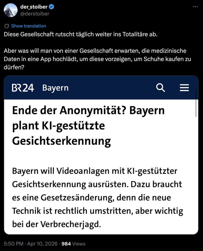 “Diese Gesellschaft rutscht täglich weiter ins Totalitäre ab. ”