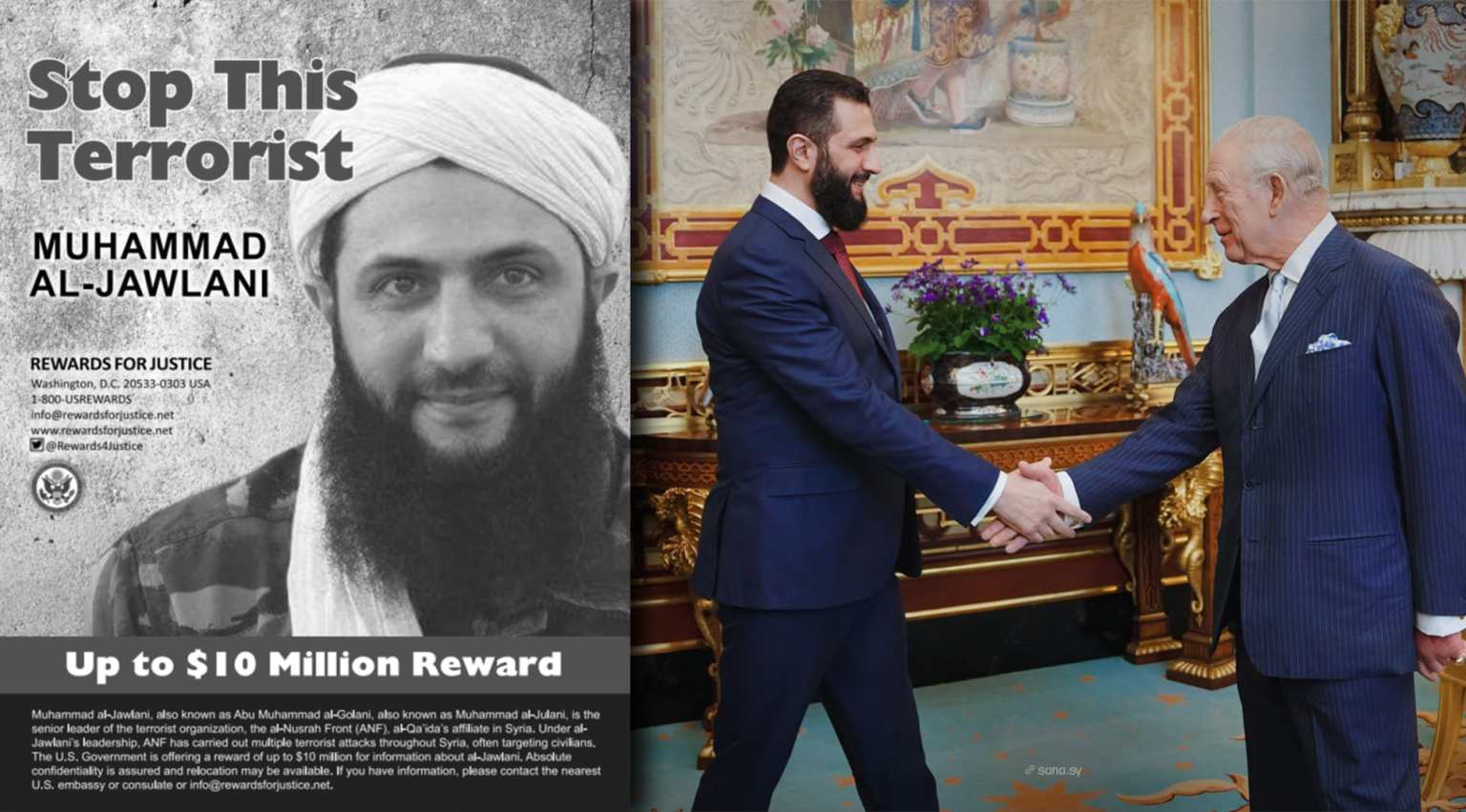 König Charles und Al-Qaida-Terrorist Ahmed al-Sharaa