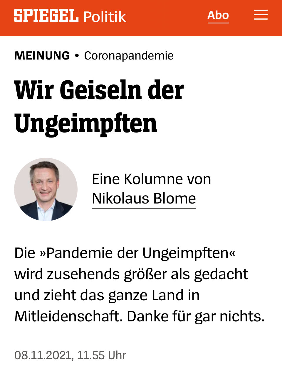 Wir Geiseln der Ungeimpften