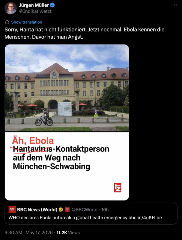 Ebola ist das neue Hanta