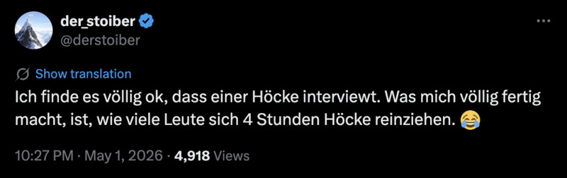 Mir reichen fünf Minuten immer schon