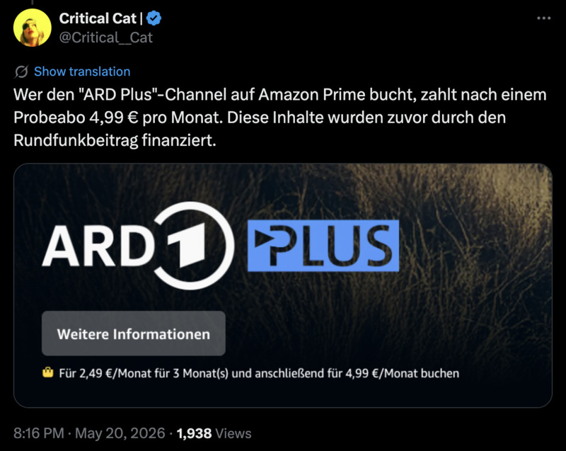 Die ARD hat auf Amazon Prime einen Intelligenztest plaziert